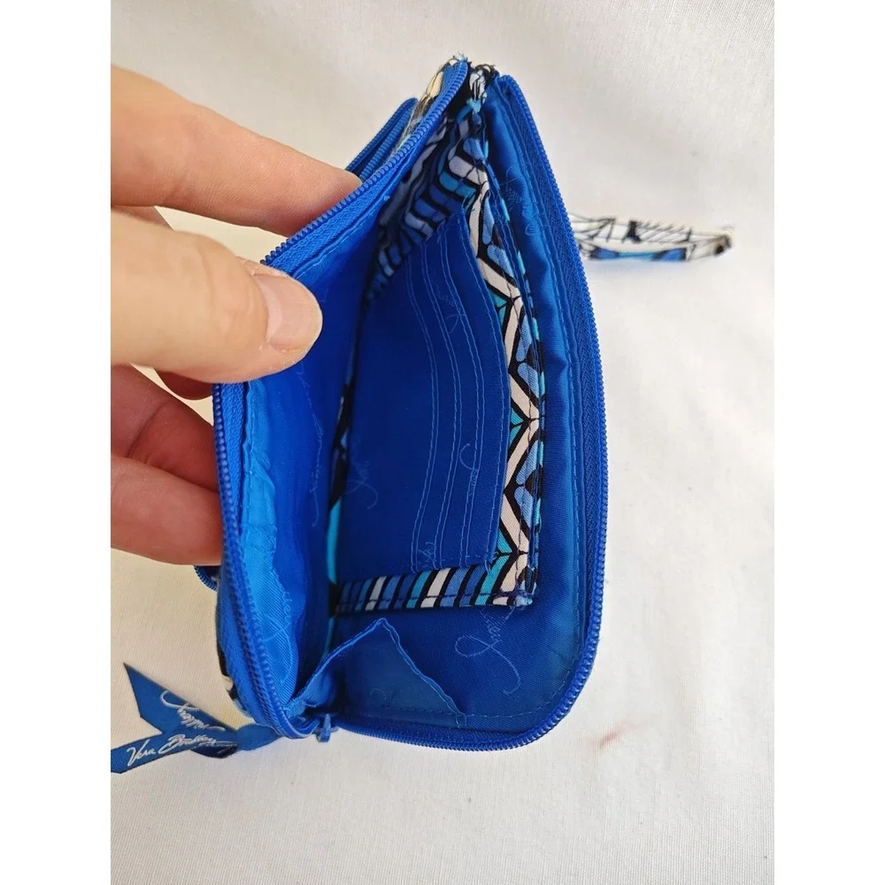 Vera Bradley Women's Wallet‎ Floral Bursts Blue ID Credit card holder Travel